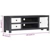 vidaXL Hand Carved TV Cabinet Grey&White 120x30x40 cm Solid Wood Mango