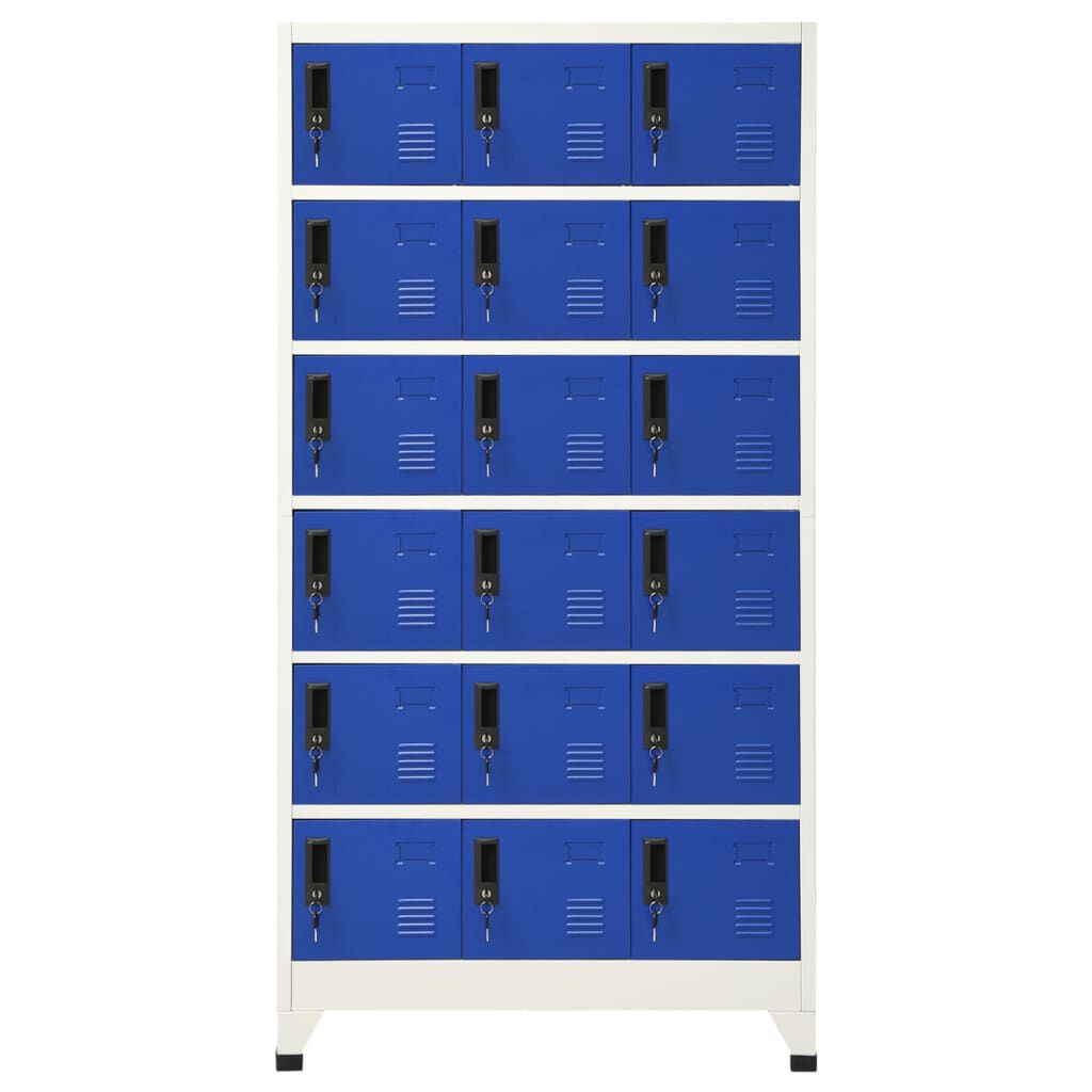 vidaXL Locker Cabinet Grey and Blue 90x40x180 cm Steel