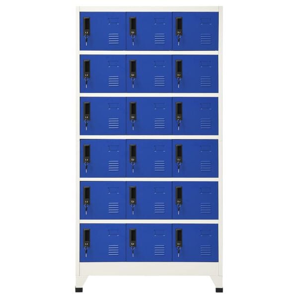 vidaXL Locker Cabinet Grey and Blue 90x40x180 cm Steel