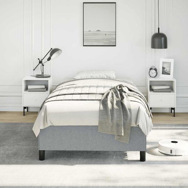 vidaXL Bed Frame without Mattress Light Grey 100x203 cm Twin XL Fabric