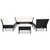 vidaXL 8 Piece Garden Lounge Set with Cushions Poly Rattan Black