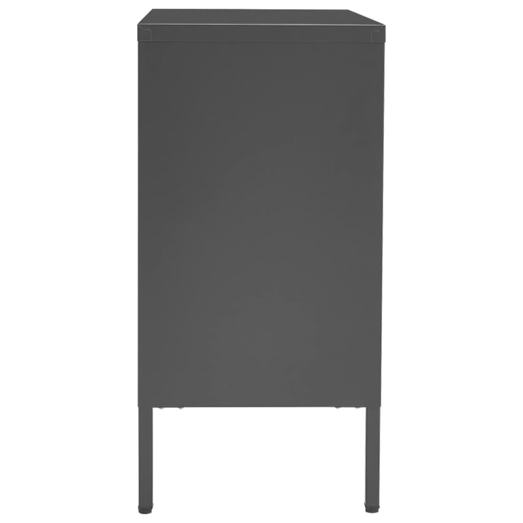 vidaXL Sideboard Anthracite 75x35x70 cm Steel and Tempered Glass
