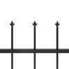 vidaXL Garden Fence with Spear Top Steel 1781.5x150 cm Black