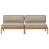 vidaXL Sofa Set with Cushion Taupe 240 x 92 x 69 cm Solid Acacia Wood