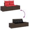 vidaXL Garden Sofa with Cushion 184 x 62 x 69 cm Poly Rattan