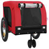 vidaXL Pet Bike Trailer Red and Black Oxford Fabric and Iron