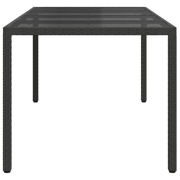 vidaXL Garden Table Black 190 x 90 x 75 cm Poly Rattan
