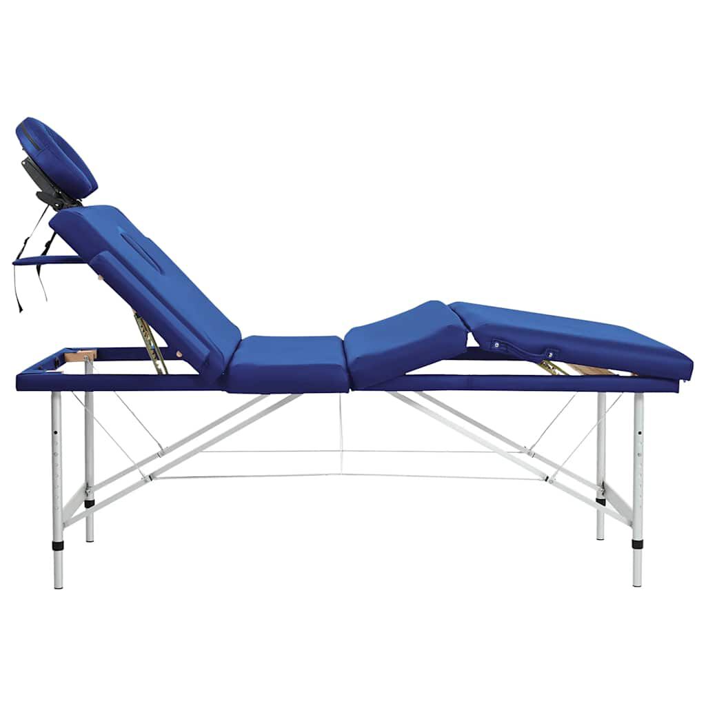 Blue Foldable Massage Table 4 Zones with Aluminium Frame