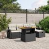 vidaXL 6 Piece Garden Sofa Set with Cushions Black Poly Rattan