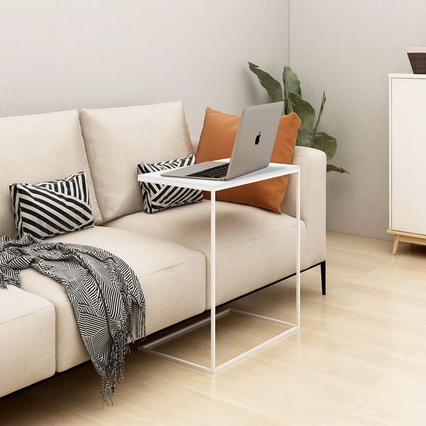 vidaXL Side Table White 55x35x66 cm Engineered Wood