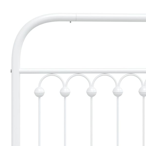 vidaXL Metal Bed Frame without Mattress with Headboard White 100x200cm