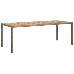 vidaXL Garden Dining Table Grey 250 x 100 x 75 cm Poly rattan