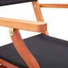 vidaXL Folding Garden Chairs 2 pcs Black Solid Eucalyptus Wood and Textilene