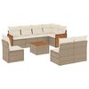 vidaXL 9 Piece Garden Sofa Set with Cushions Beige Poly Rattan