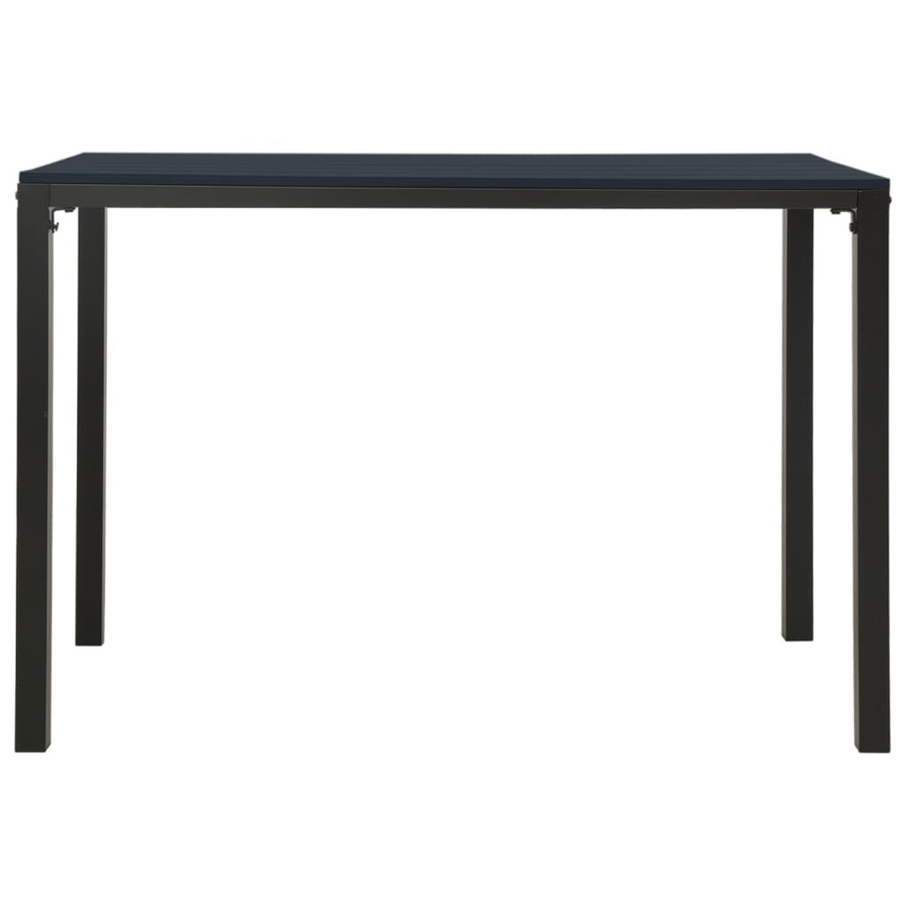 vidaXL 3 Piece Garden Dining Set Steel and WPC Black