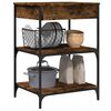 vidaXL Kitchen Trolley Smoked Oak 60x48x89.5 cm Engineered Wood