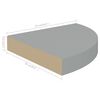 vidaXL Floating Corner Shelves 2 pcs Grey 25x25x3.8 cm MDF
