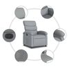 vidaXL Electric Recliner Chair Light Grey Fabric