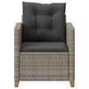 vidaXL Garden Chair with Cushions Grey Poly Rattan