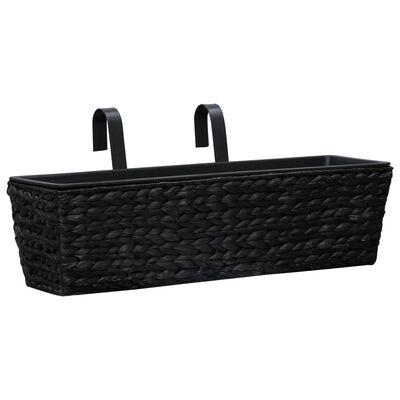 vidaXL Planters 2 pcs Water Hyacinth Black