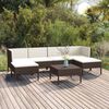 vidaXL 7 Piece Garden Lounge Set with Cushions Poly Rattan Brown