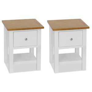 vidaXL Nightstands 2 pcs 36x30x47 cm Solid Oak Wood