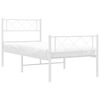 vidaXL Metal Bed Frame without Mattress with Footboard White 100x200cm