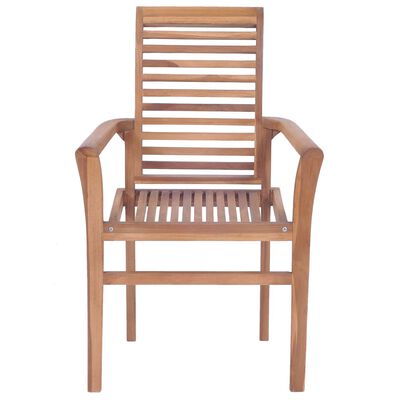 vidaXL Stacking Dining Chairs 2 pcs Solid Teak