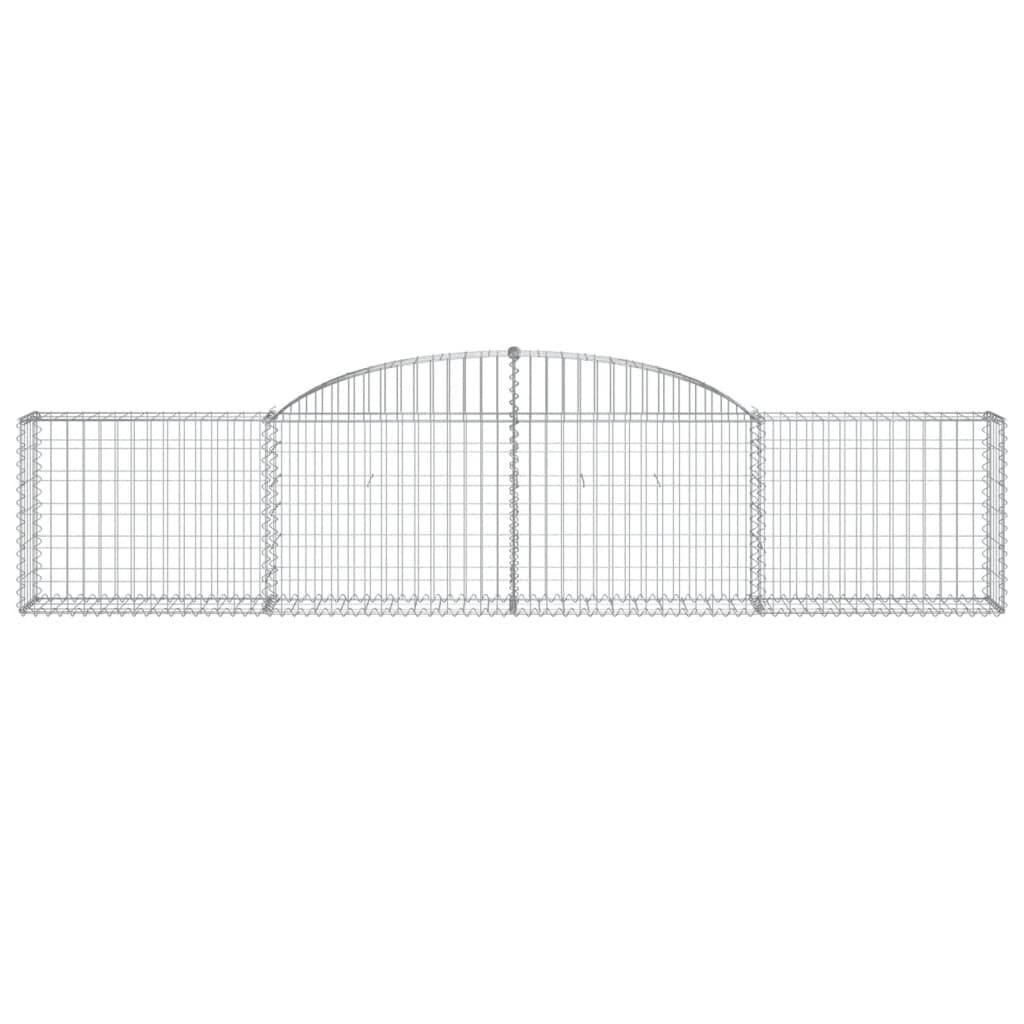 vidaXL Arched Gabion Baskets 3 pcs 300x30x60/80 cm Galvanised Iron