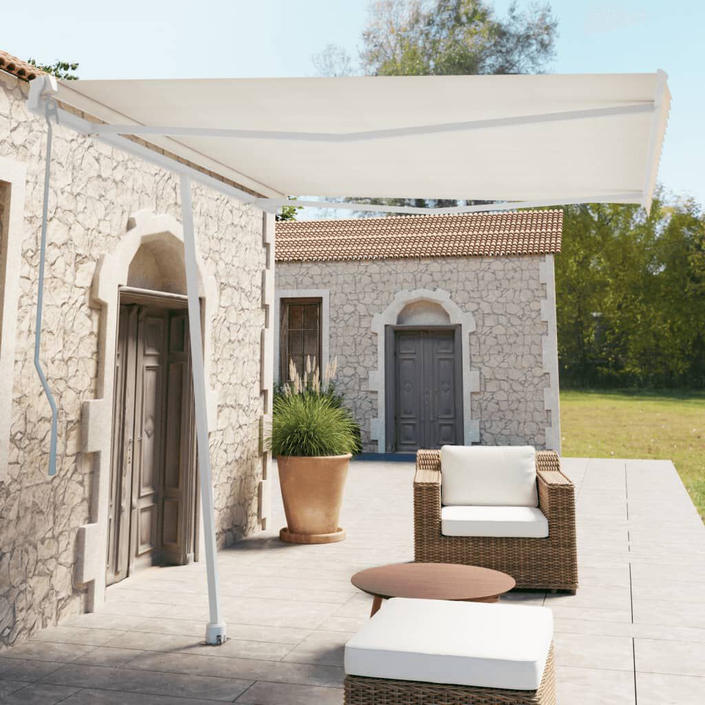 vidaXL Awning Post Set White 300x245 cm Iron