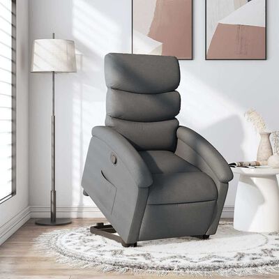 vidaXL Stand up Recliner Chair Dark Grey Fabric