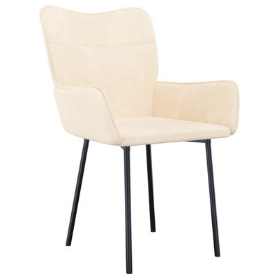 vidaXL Dining Chairs 2 pcs Cream Velvet