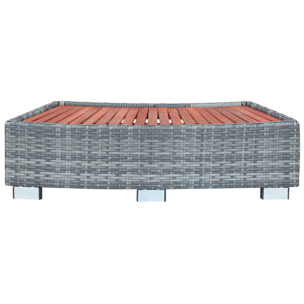 vidaXL Spa Step Grey Poly Rattan 92x45x25 cm
