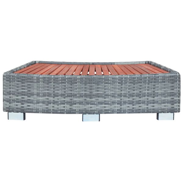 vidaXL Spa Step Grey Poly Rattan 92x45x25 cm