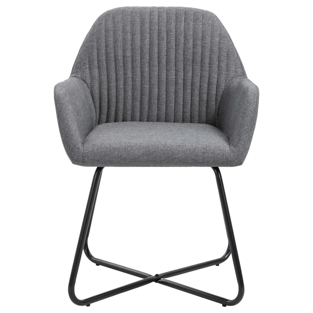 vidaXL Dining Chairs 4 pcs Dark Grey Fabric