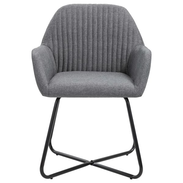 vidaXL Dining Chairs 4 pcs Dark Grey Fabric