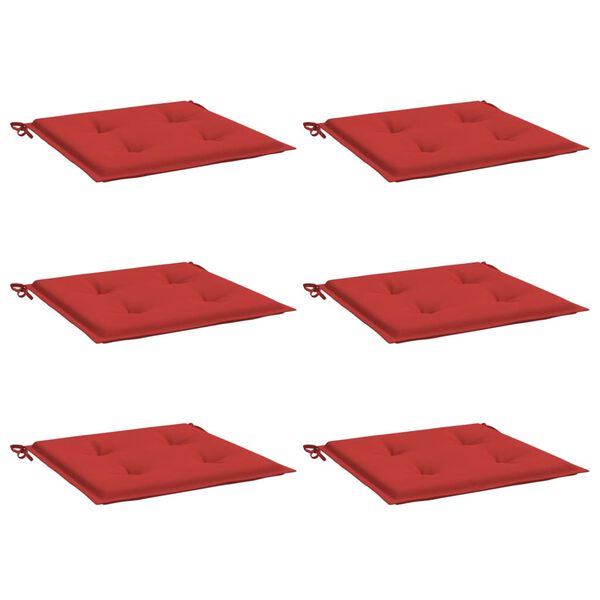 vidaXL Garden Chair Cushions 6 pcs Red 50x50x3 cm Oxford Fabric