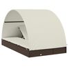 vidaXL 2-Person Sunbed with Round Roof Brown 211x112x140 cm Poly Rattan