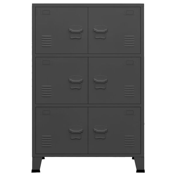 vidaXL Industrial Storage Chest Anthracite 75x40x115 cm Metal