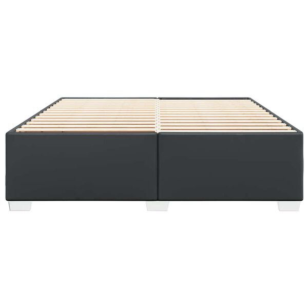 vidaXL Bed Frame without Mattress Black King Faux Leather