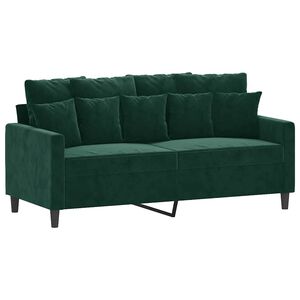 vidaXL 2-Seater Sofa Dark Green 140 cm Velvet