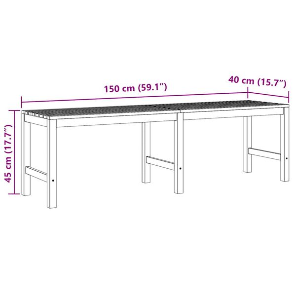 vidaXL Garden Bench 150 cm Solid Teak Wood