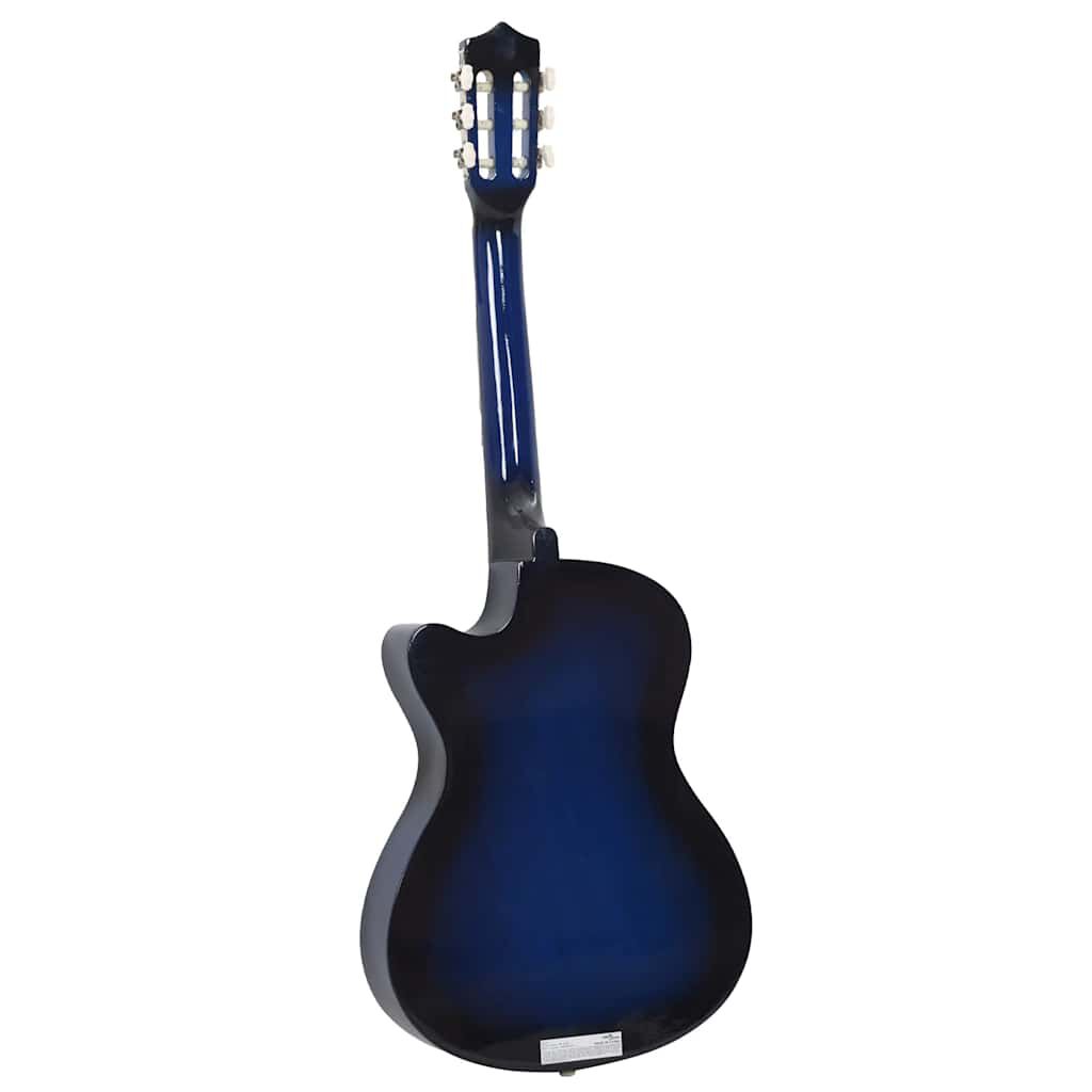 vidaXL Western Classical Cutaway Guitar with 6 Strings Blue Shaded 38