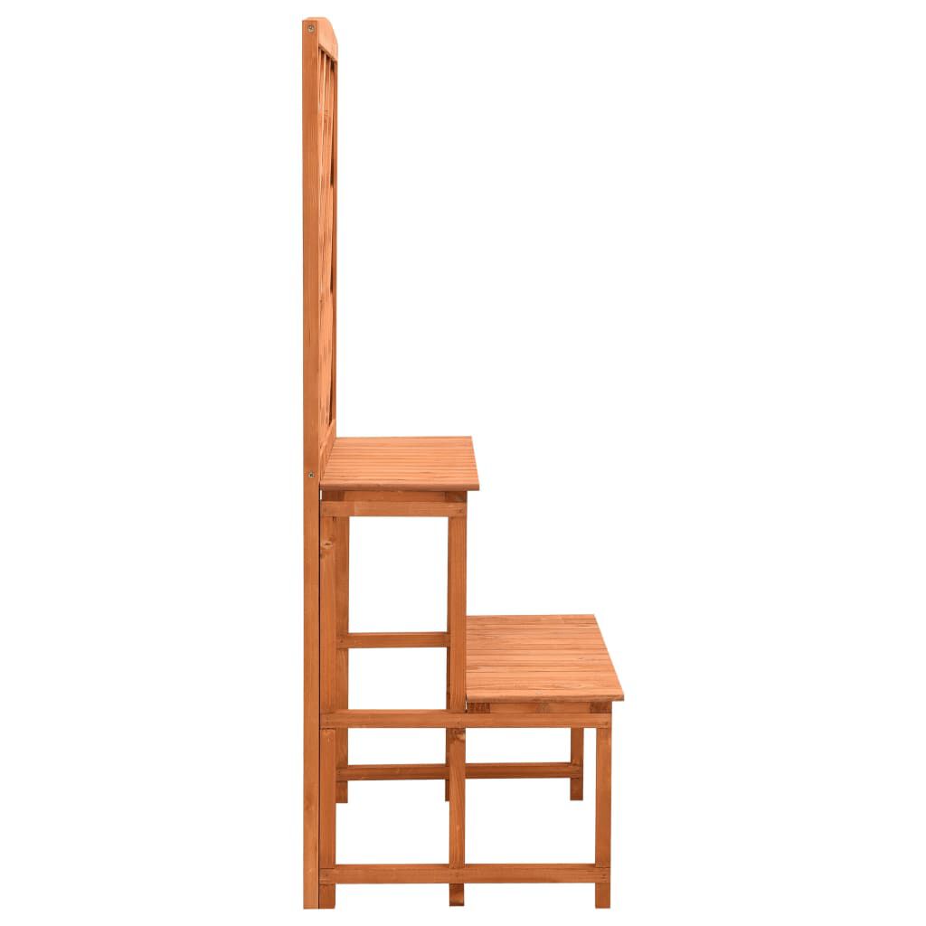 vidaXL Trellis Planter with Shelves Orange 70x42x120 cm Solid Firwood