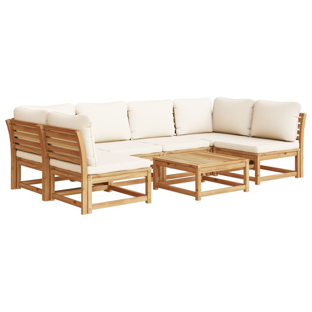 vidaXL 7 Piece Garden Lounge Set with Cushions Solid Wood Acacia