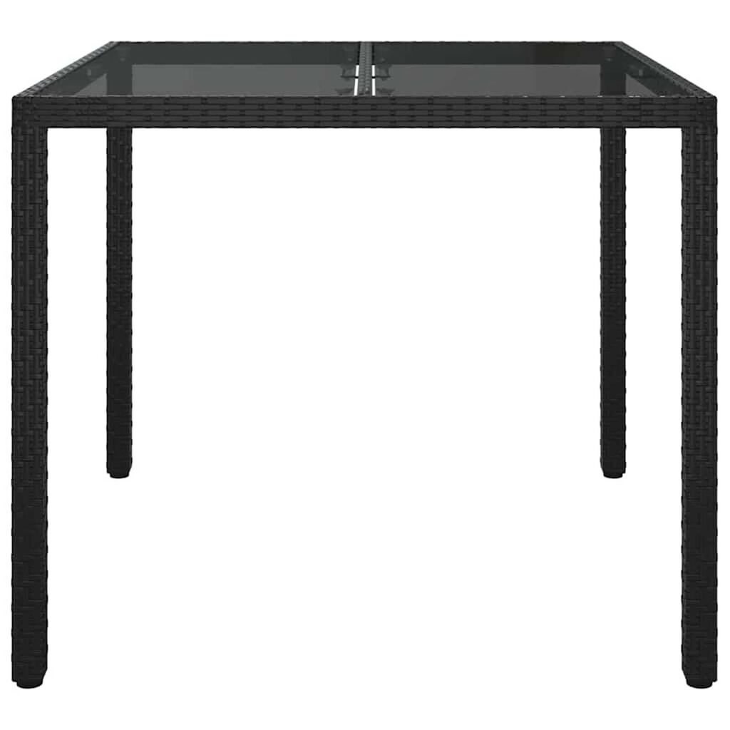 vidaXL Garden Dining Table Black 90 x 90 x 75 cm Poly rattan