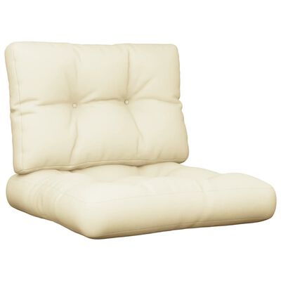 vidaXL Pallet Cushions 2 pcs Cream Fabric