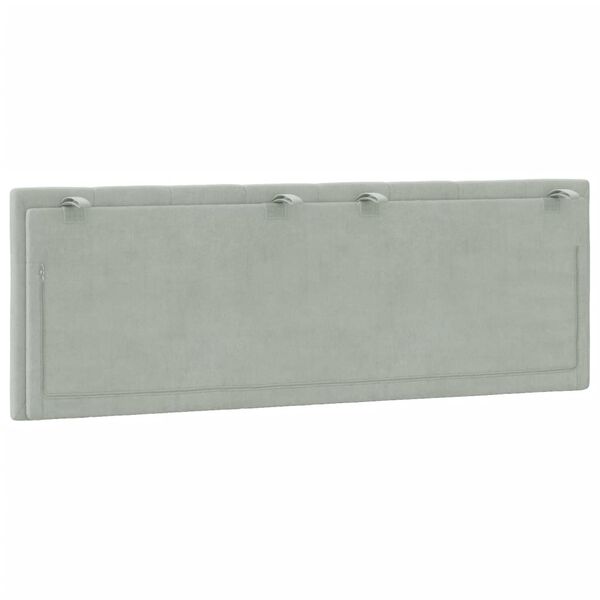 vidaXL Headboard Cushion "Hanko" Light Grey 137 cm Double Velvet
