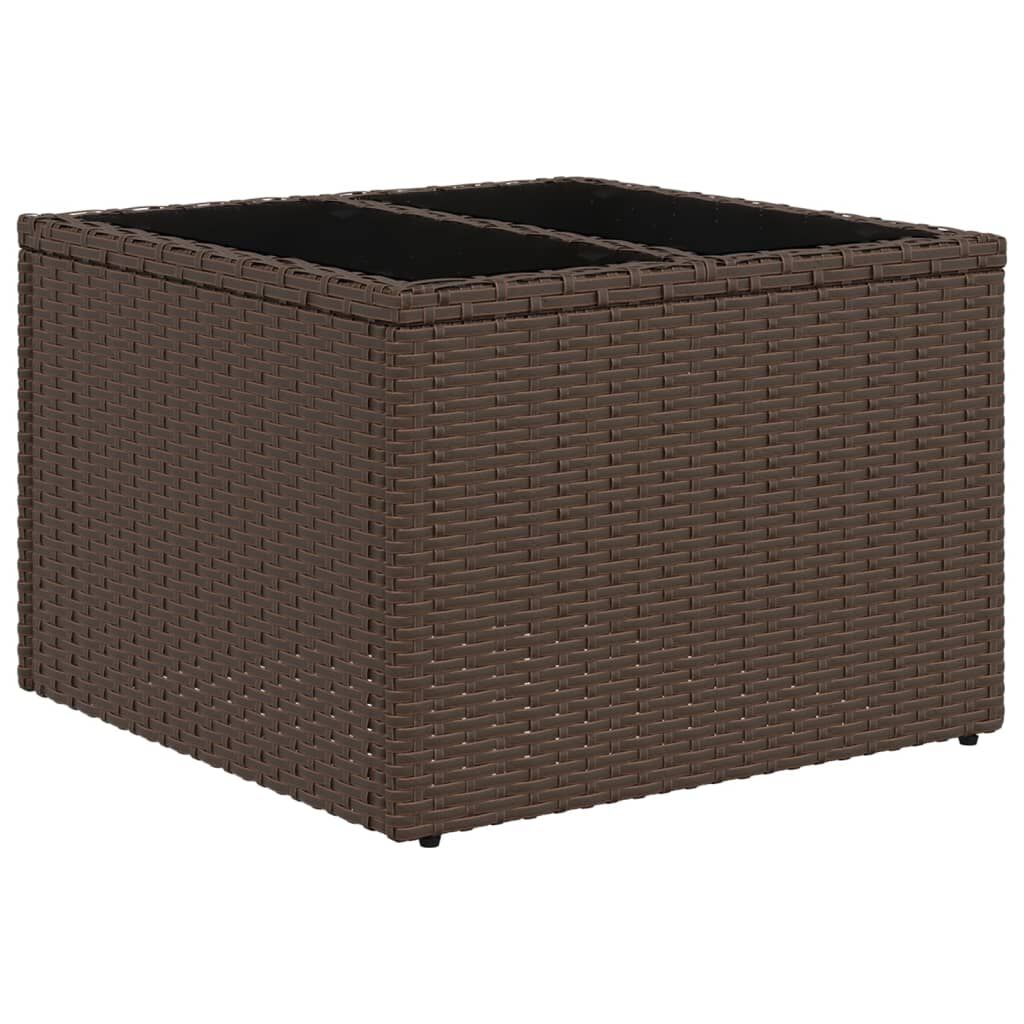 vidaXL 10 Piece Garden Sofa Set with Cushions Brown Poly Rattan