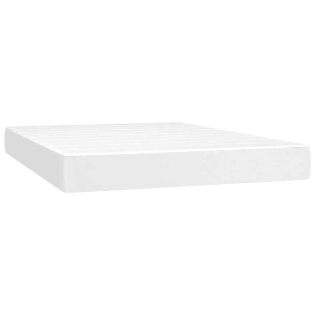 vidaXL Box Spring Bed with Mattress White 137x190 cm Full Faux Leather